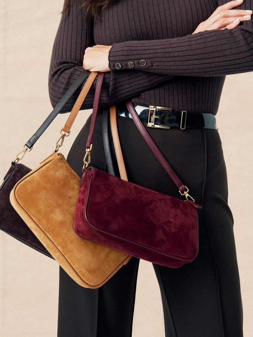 J.McLaughlin Mel Suede Handbag Merlot | Women Shoes &amp; Accessories