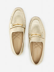 J.McLaughlin Melanie Leather Loafers Gold Leaf | Women Flats