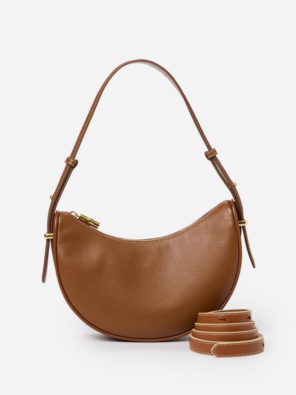 J.McLaughlin Mezzaluna Leather Handbag Tobacco | Women Mini Totes &amp; Crossbody