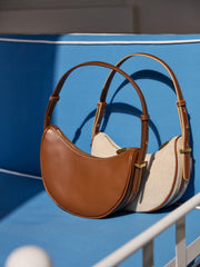 J.McLaughlin Mezzaluna Leather Handbag Tobacco | Women Mini Totes &amp; Crossbody
