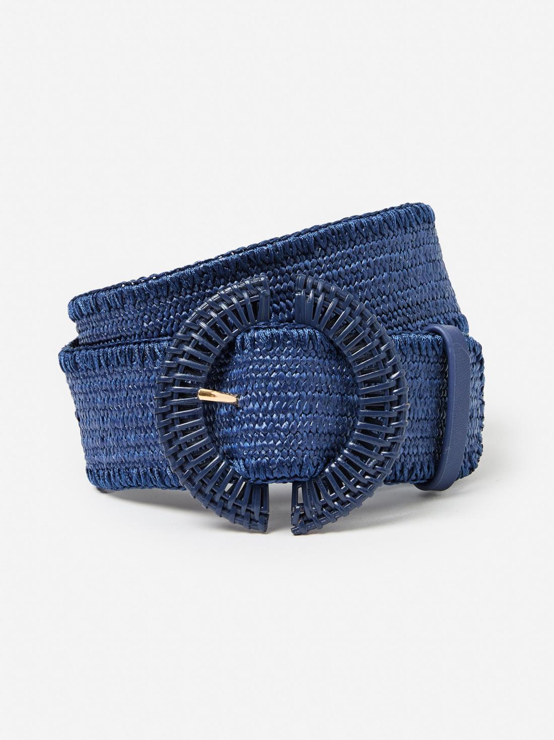 J.McLaughlin Millie Grasscloth Belt Navy | Women Belts