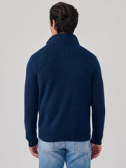 J.McLaughlin Mock Neck Cashmere Henley Sweater Navy/denim | Men/Women Sweaters