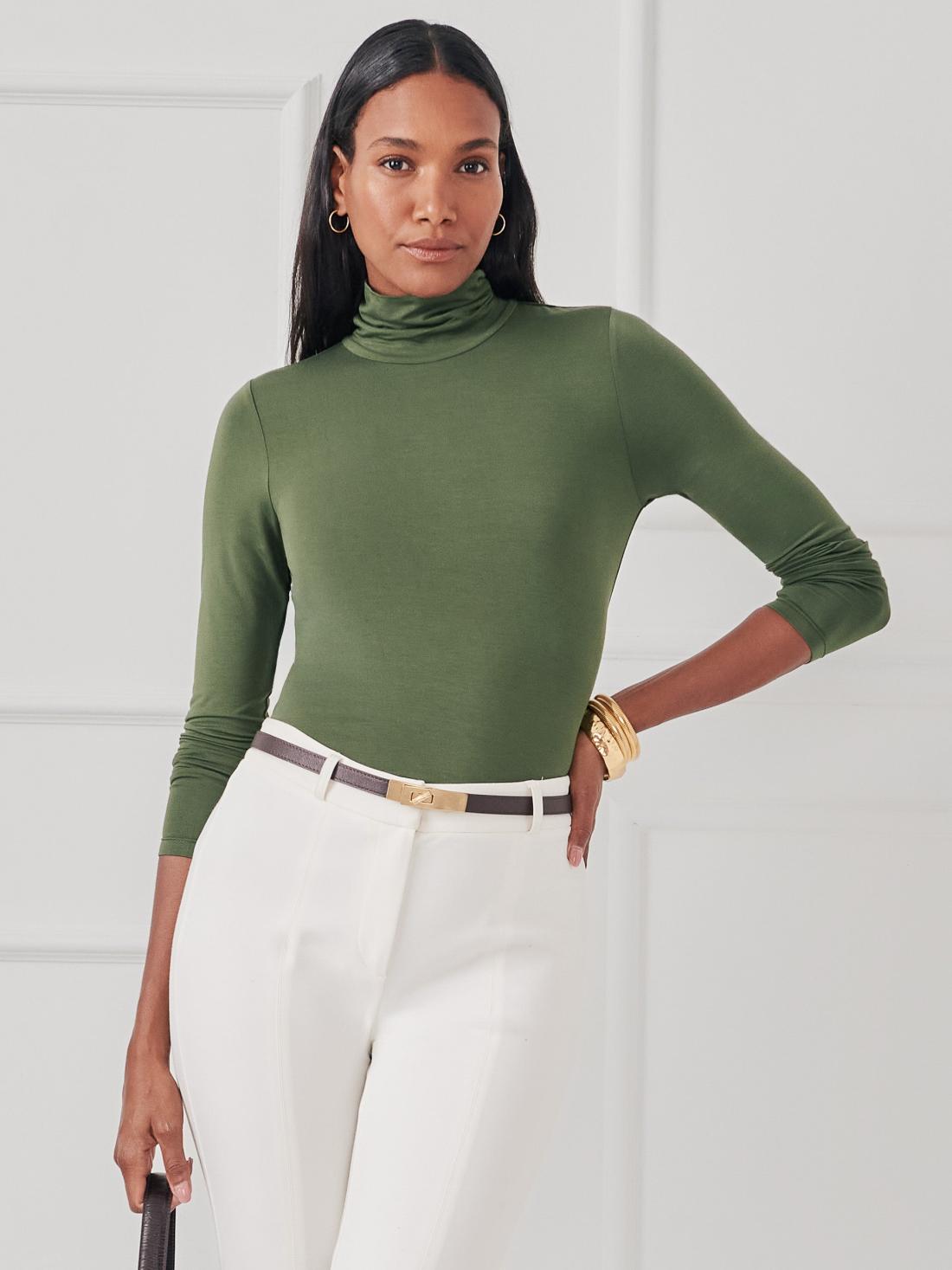 J.McLaughlin Nadia Turtleneck Cypress | Women Shirts &amp; Tops