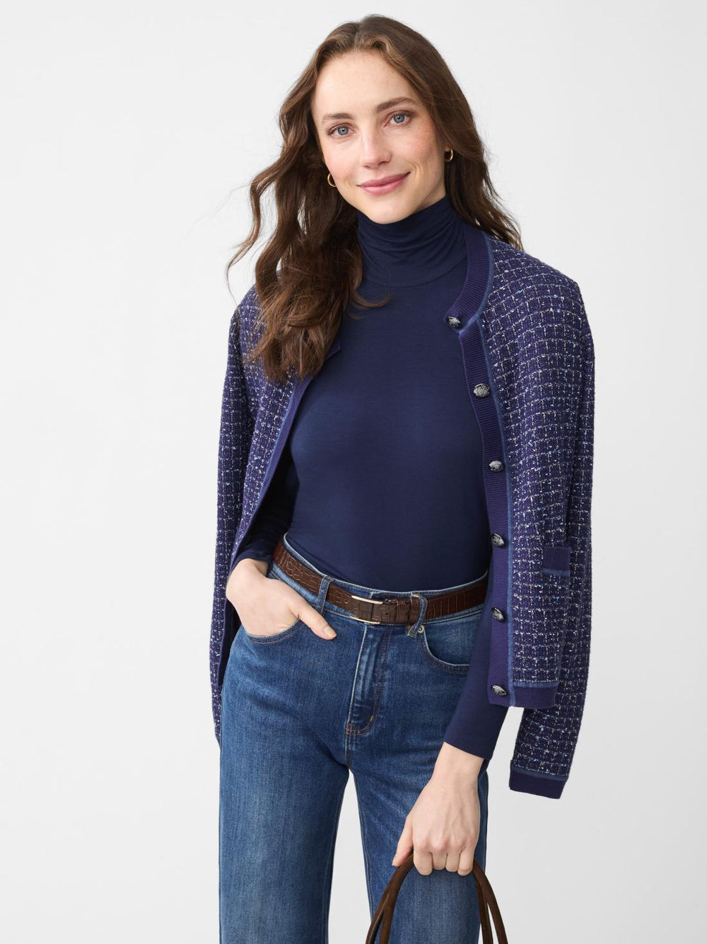 J.McLaughlin Nadia Turtleneck Navy | Women Shirts &amp; Tops