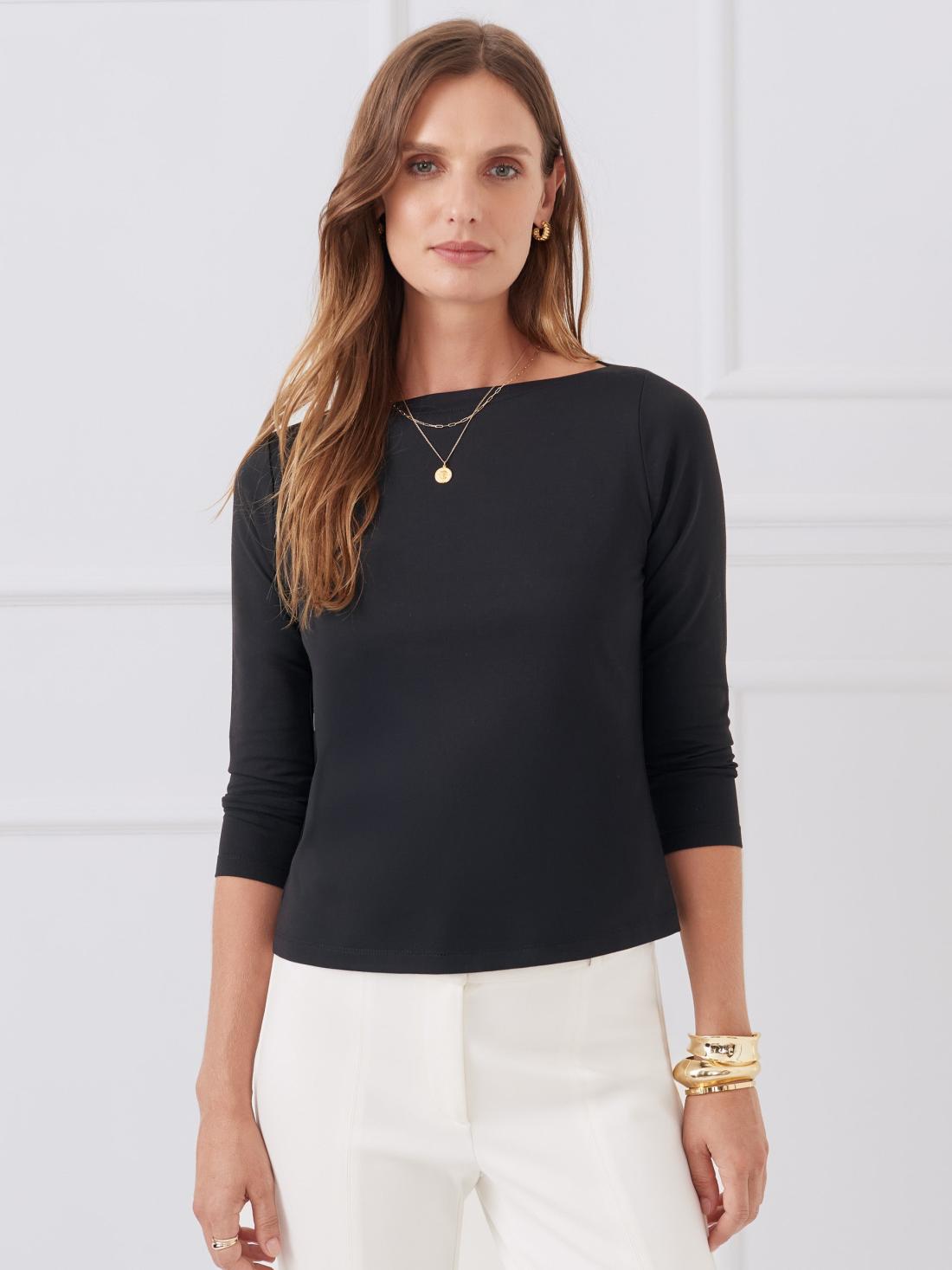 J.McLaughlin Natasha Tee Black | Women Shirts &amp; Tops