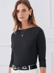 J.McLaughlin Natasha Tee Black | Women Shirts &amp; Tops