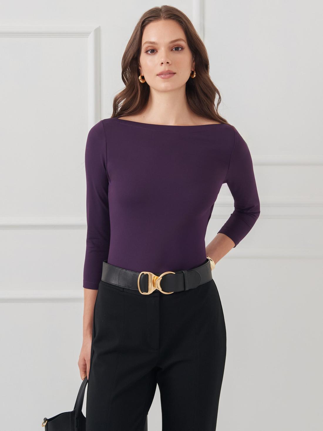 J.McLaughlin Natasha Tee Jewel Purple | Women Shirts &amp; Tops