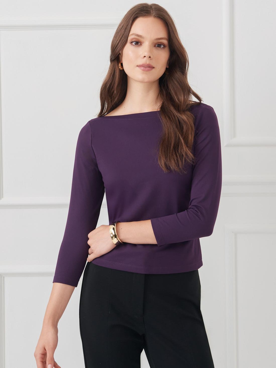 J.McLaughlin Natasha Tee Jewel Purple | Women Shirts &amp; Tops