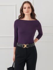 J.McLaughlin Natasha Tee Jewel Purple | Women Shirts &amp; Tops
