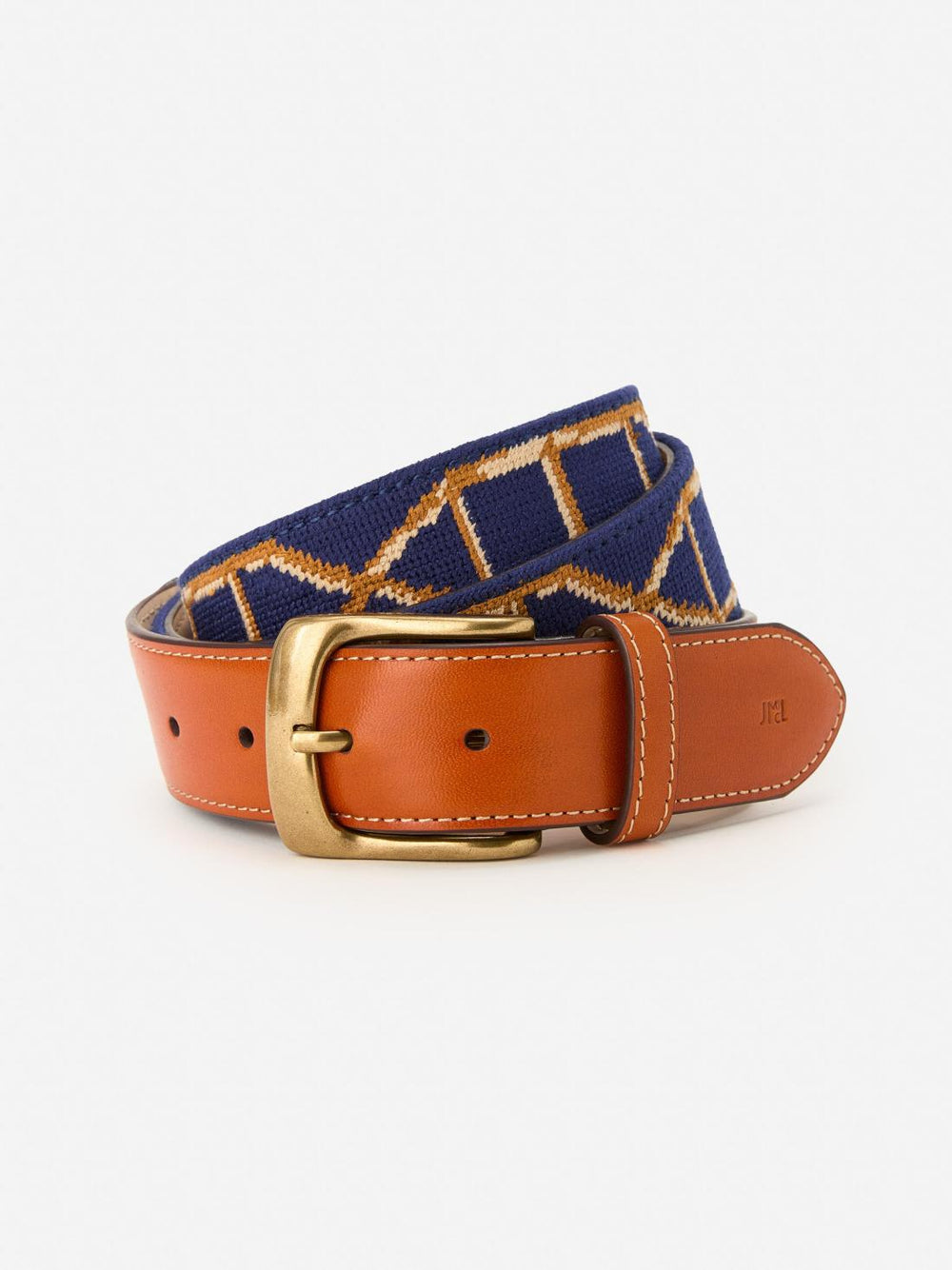 J.McLaughlin Needlepoint Belt In Bamboo Navy | Men Shoes &amp; Accessories