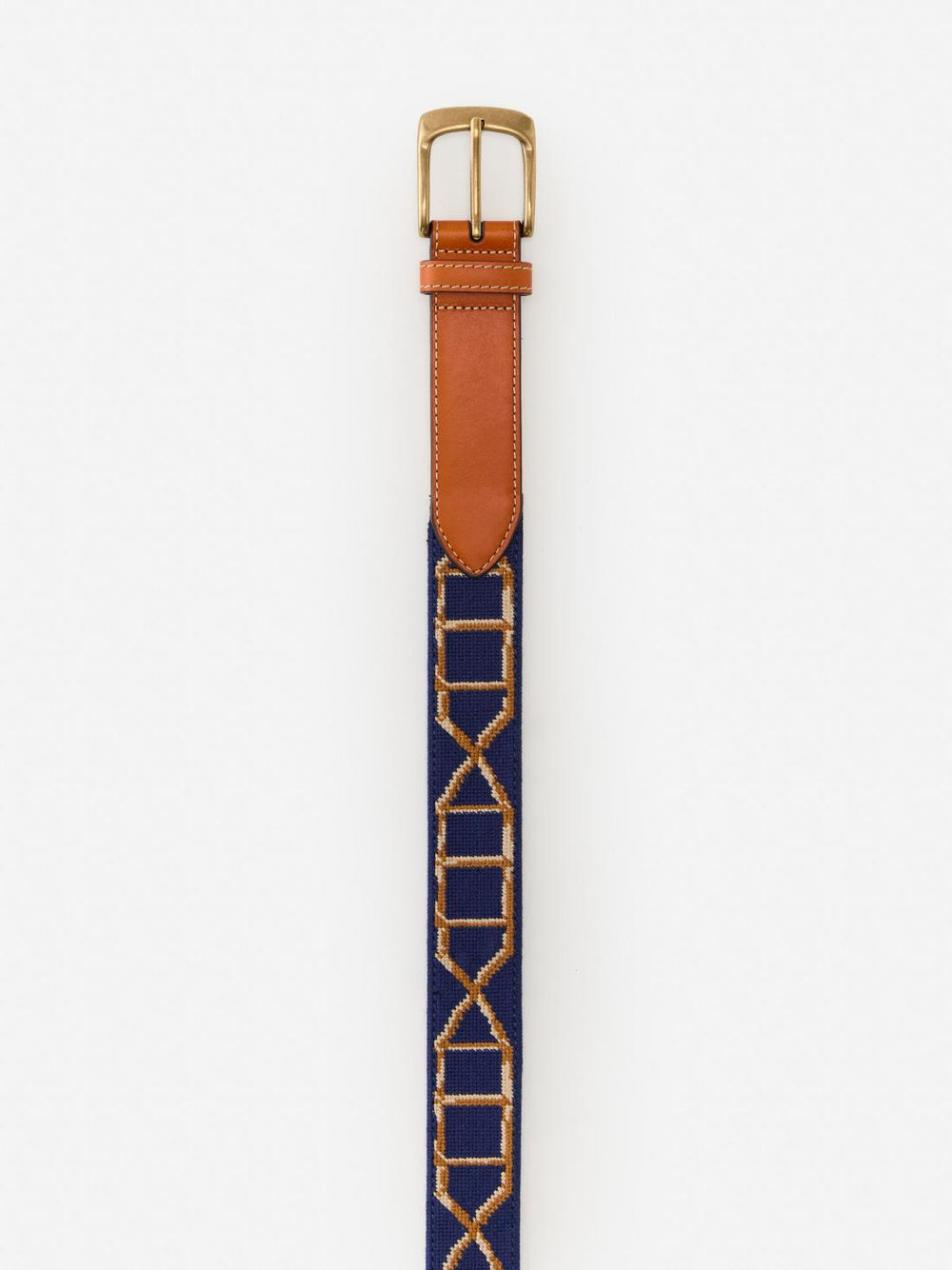 J.McLaughlin Needlepoint Belt In Bamboo Navy | Men Shoes &amp; Accessories