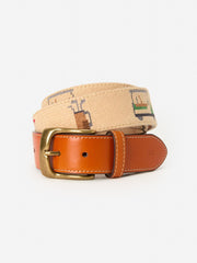 J.McLaughlin Needlepoint Belt In Golf Khaki | Men Belts