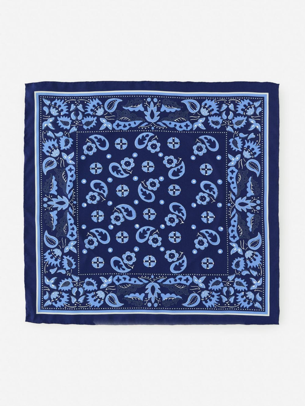 J.McLaughlin Nikka Silk Scarf In Squared Away Dark Blue/blue | Women Scarves