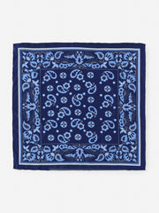J.McLaughlin Nikka Silk Scarf In Squared Away Dark Blue/blue | Women Scarves