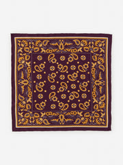 J.McLaughlin Nikka Silk Scarf In Squared Away Purple/mustard | Women Scarves