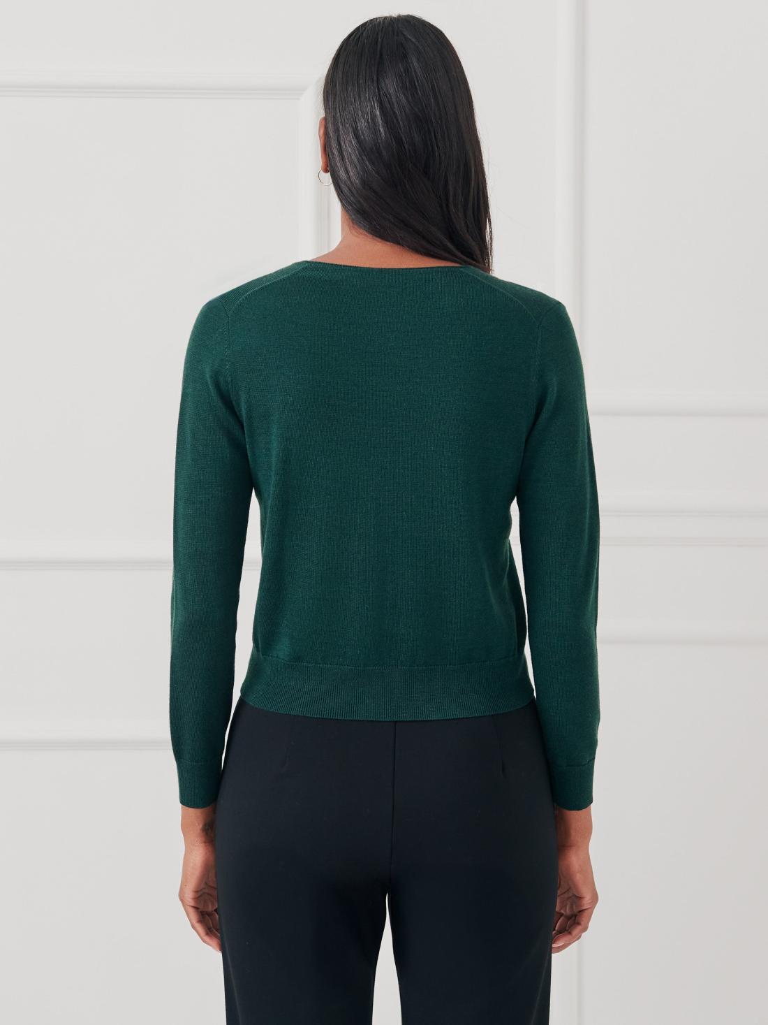 J.McLaughlin Olivette Cardigan Dark Green | Women Sweaters