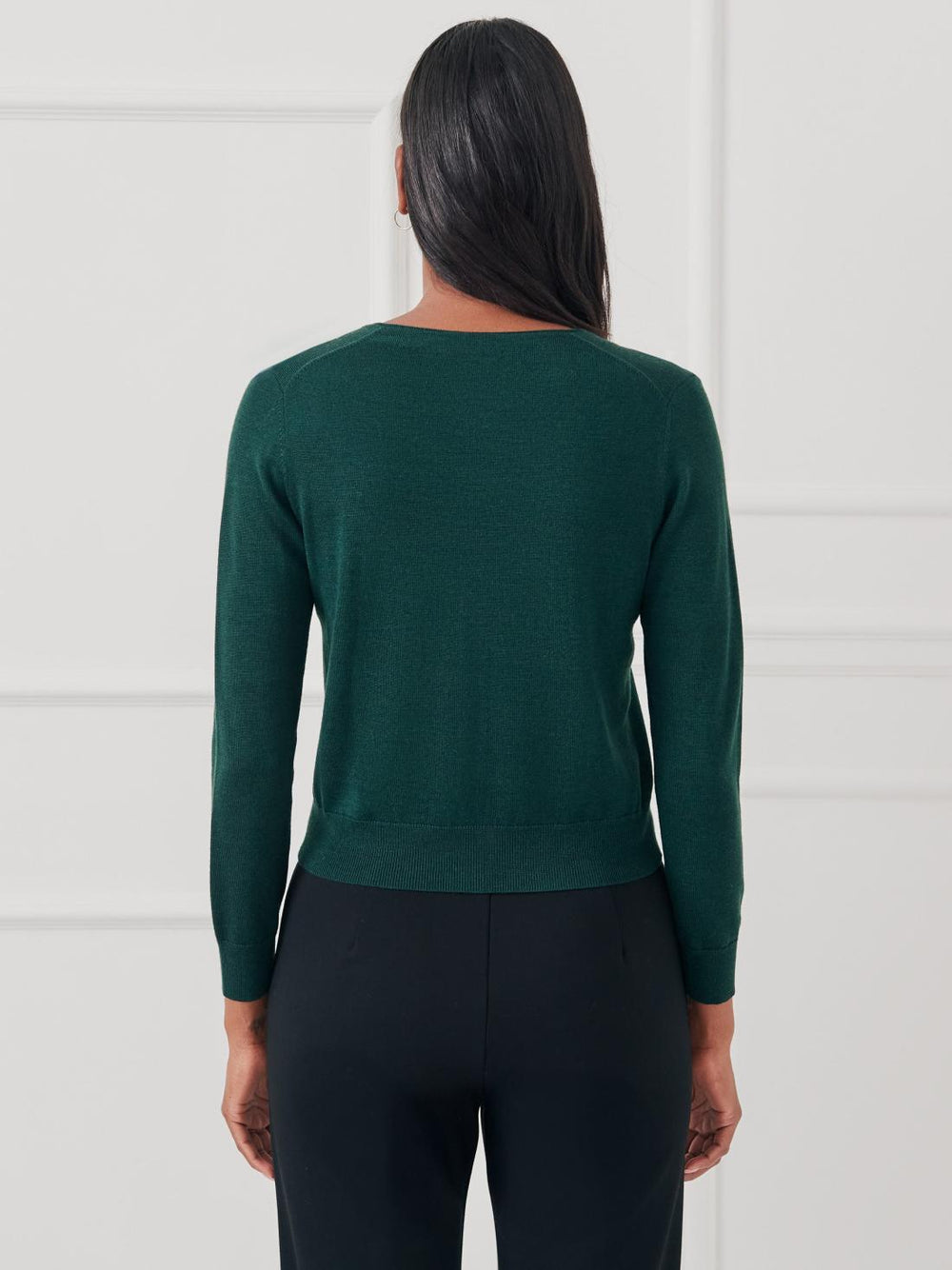 J.McLaughlin Olivette Cardigan Dark Green | Women Sweaters