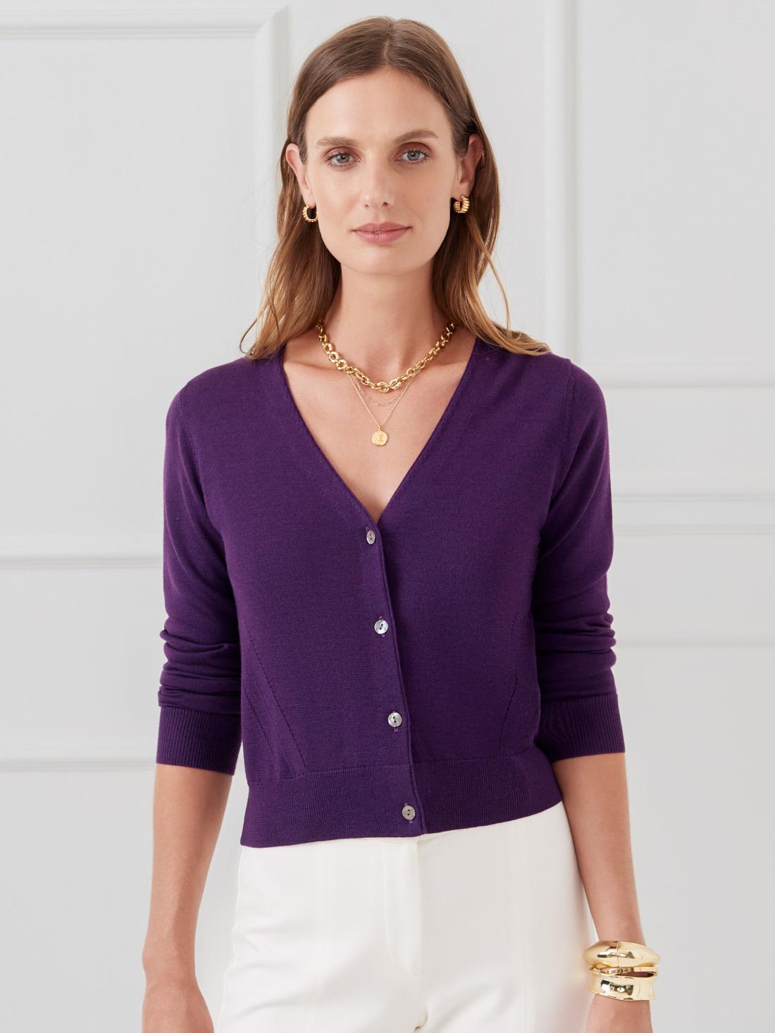 J.McLaughlin Olivette Cardigan Purple | Women Sweaters