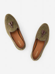 J.McLaughlin Oskar Loafers In Herringbone Brown | Men Shoes &amp; Accessories