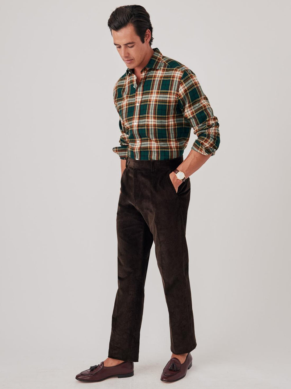 J.McLaughlin Oxford Corduroy Pants Brown | Men Pants