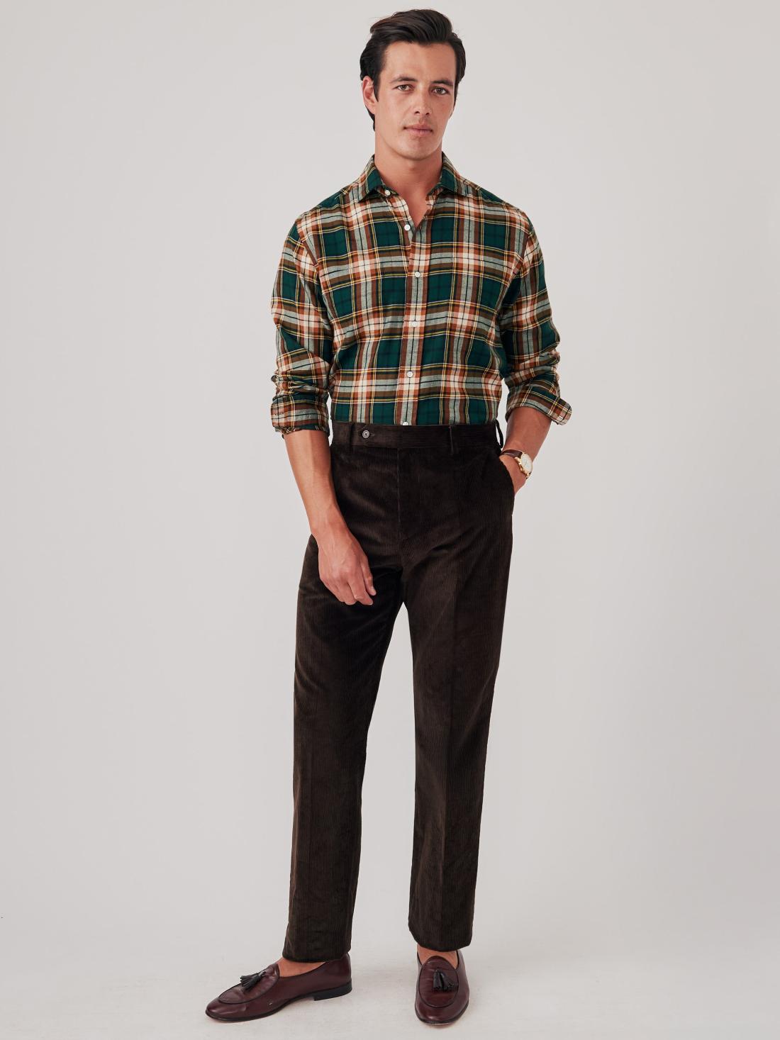 J.McLaughlin Oxford Corduroy Pants Brown | Men Pants