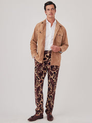 J.McLaughlin Oxford Velvet Pants In Baroque Paisley Ivory/mauve | Men Pants