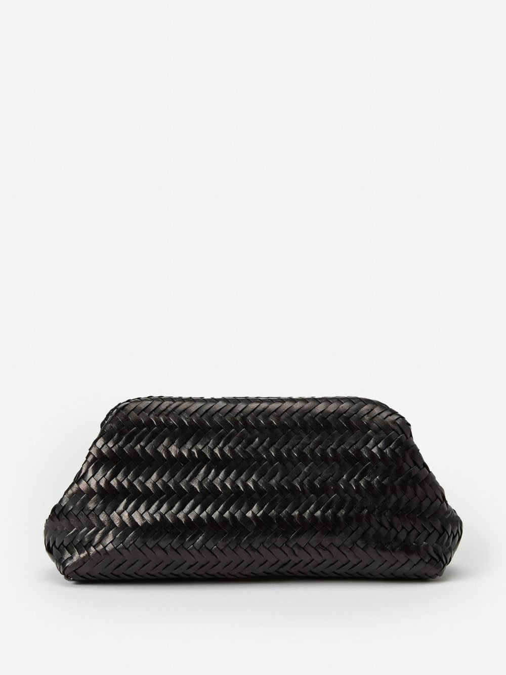 J.McLaughlin Palmer Woven Leather Clutch Black | Women Clutches