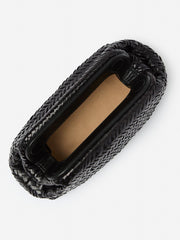 J.McLaughlin Palmer Woven Leather Clutch Black | Women Clutches