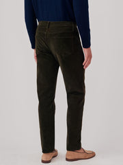 J.McLaughlin Parker 5-Pocket Straight Pants In Italian Stretch Cord Olive | Men Pants