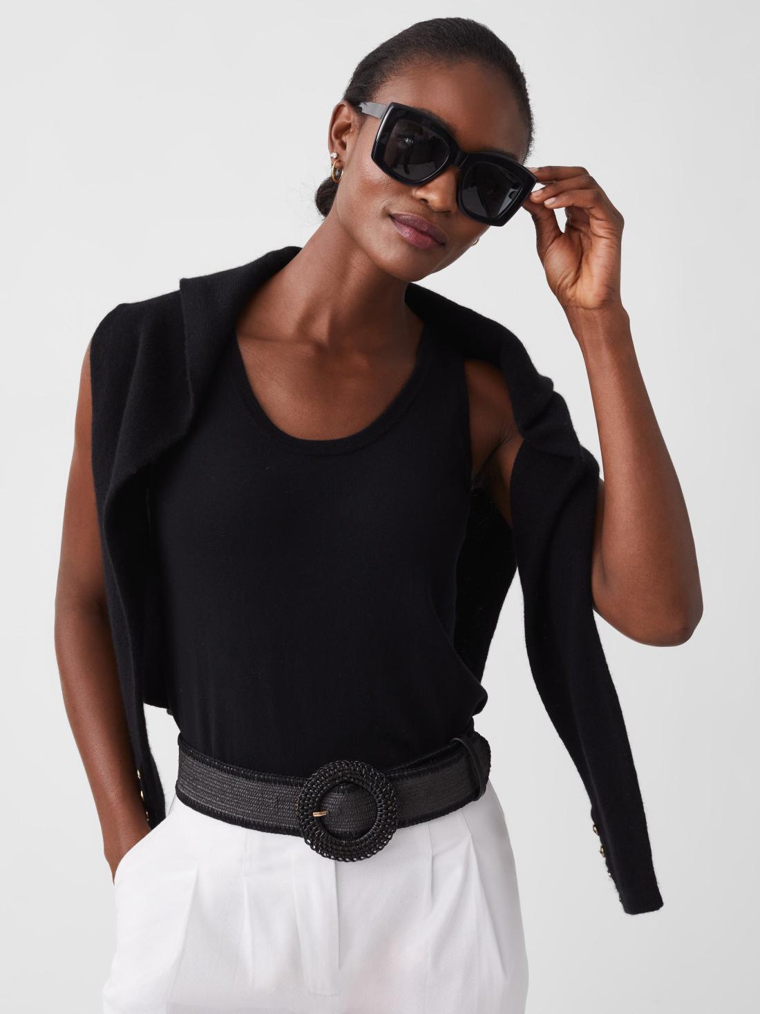 J.McLaughlin Popie Grasscloth Belt Black | Women Belts