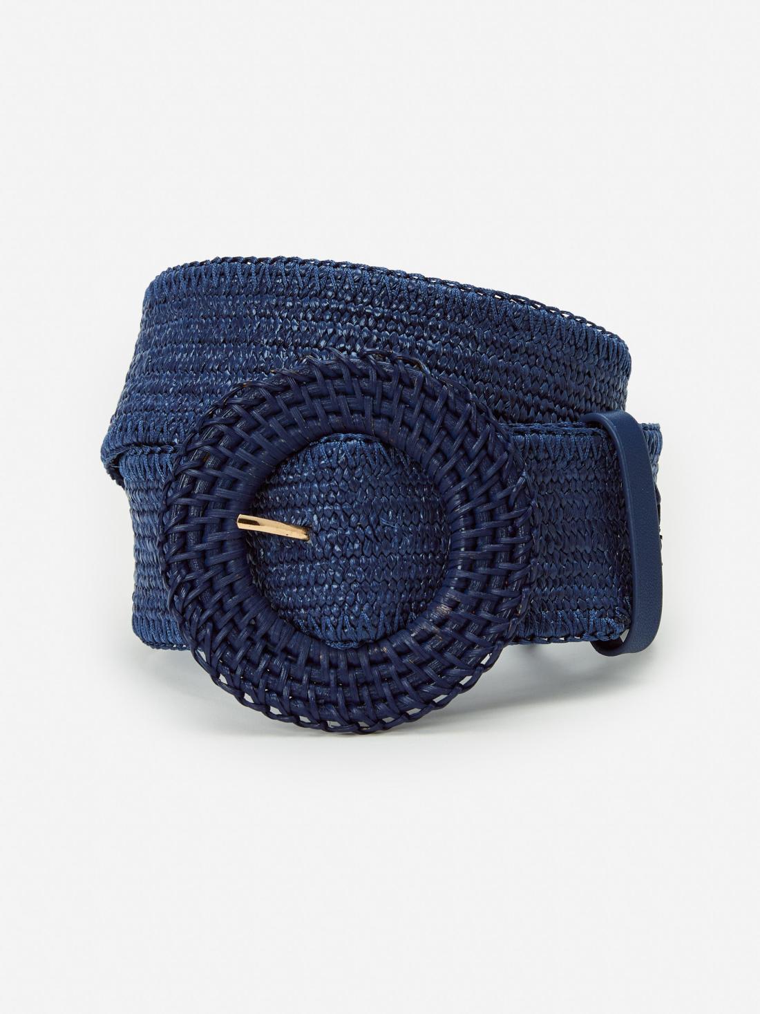 J.McLaughlin Popie Grasscloth Belt Navy | Women Belts
