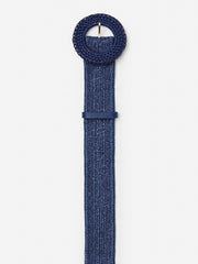 J.McLaughlin Popie Grasscloth Belt Navy | Women Belts