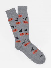 J.McLaughlin Pumpkin And Bat Socks Heather Gray | Men Socks