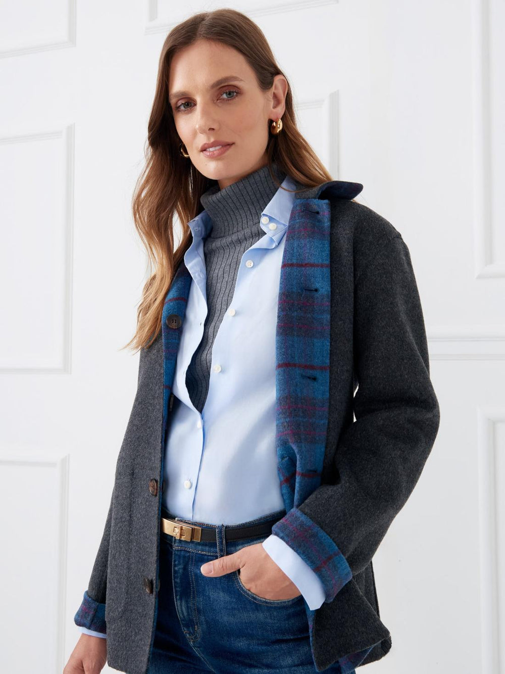 J.McLaughlin Reid Reversible Coat Charcoal | Women Coats