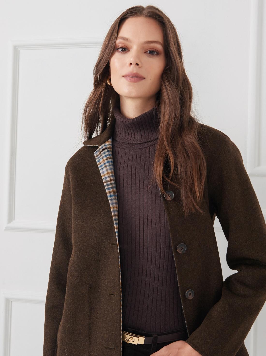 J.McLaughlin Reid Reversible Coat Dark Coffee | Women Coats