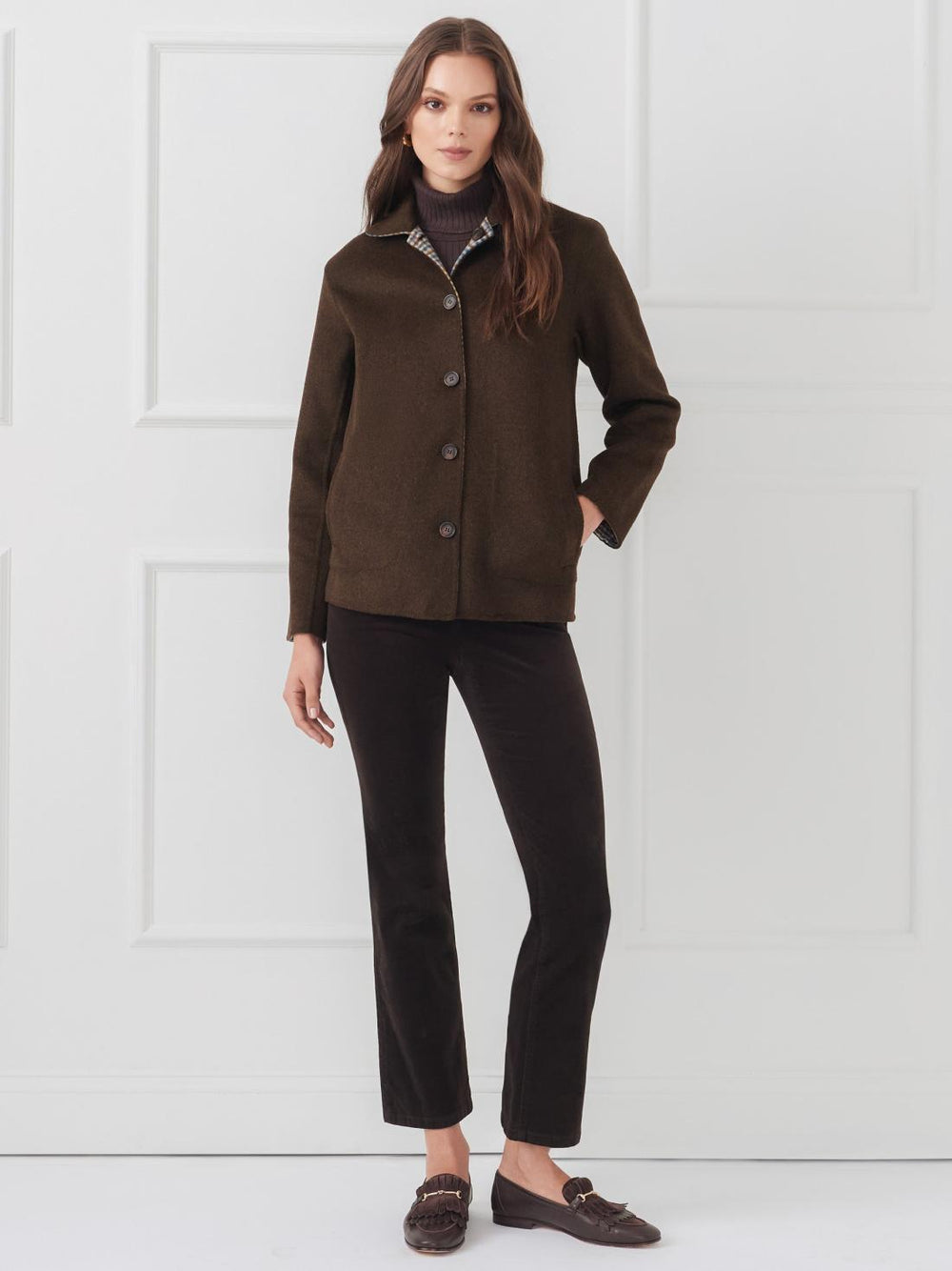J.McLaughlin Reid Reversible Coat Dark Coffee | Women Coats