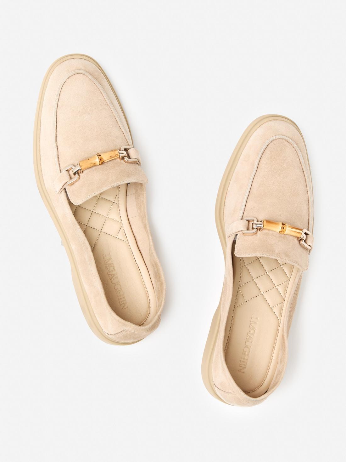 J.McLaughlin Reina Suede Loafers Oat | Women Shoes &amp; Accessories