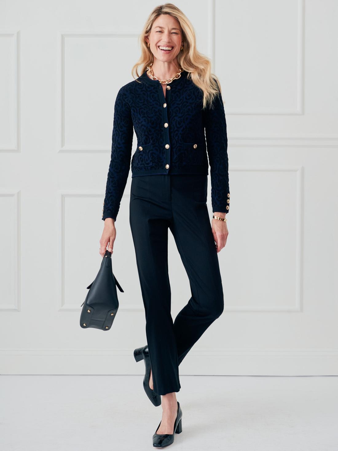 J.McLaughlin Reva Cardigan Black/navy | Women Sweaters
