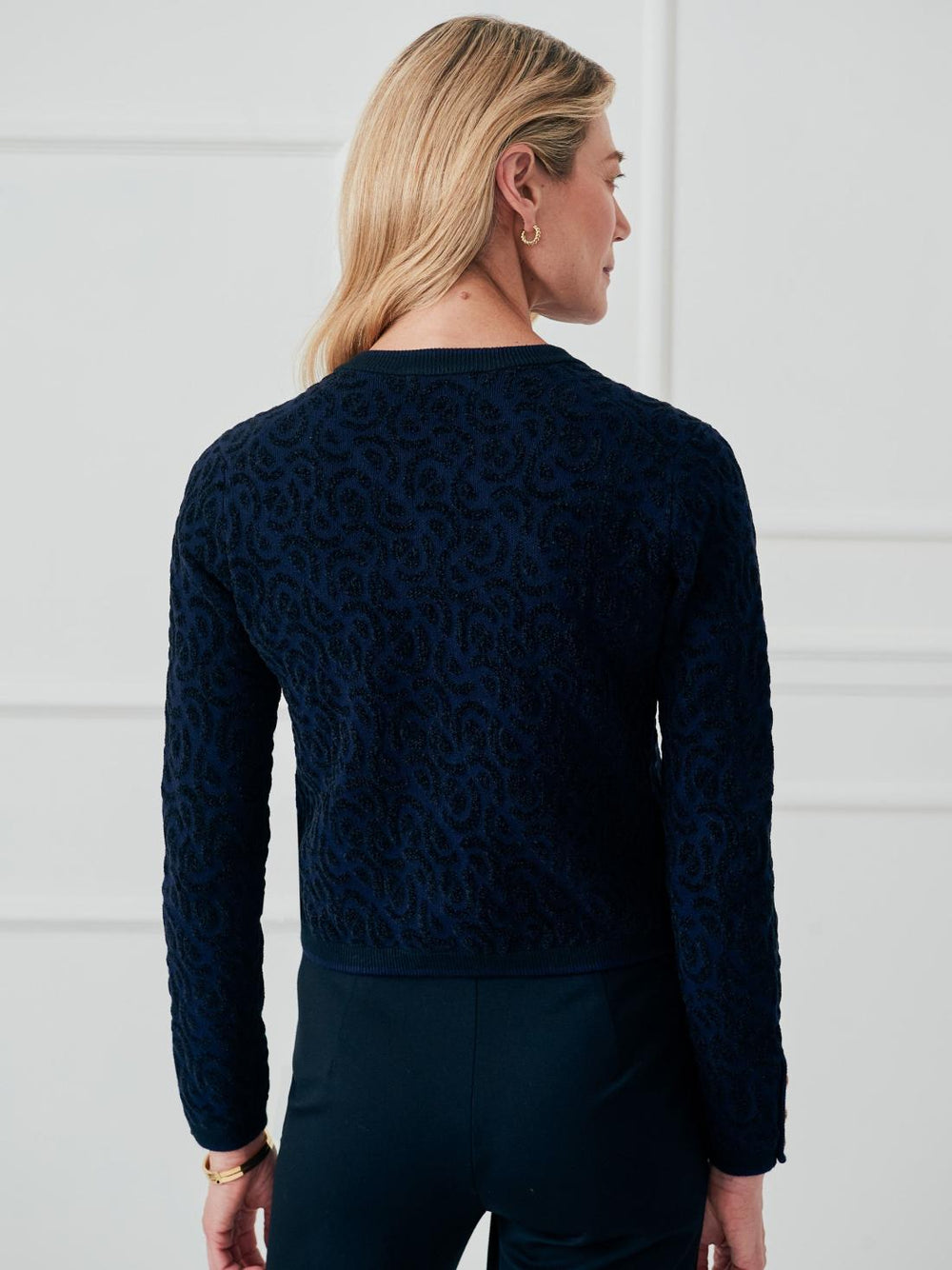 J.McLaughlin Reva Cardigan Black/navy | Women Sweaters