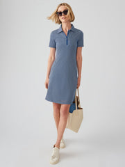 J.McLaughlin Ritchie Dress In Birdseye Navy/white | Women Dresses