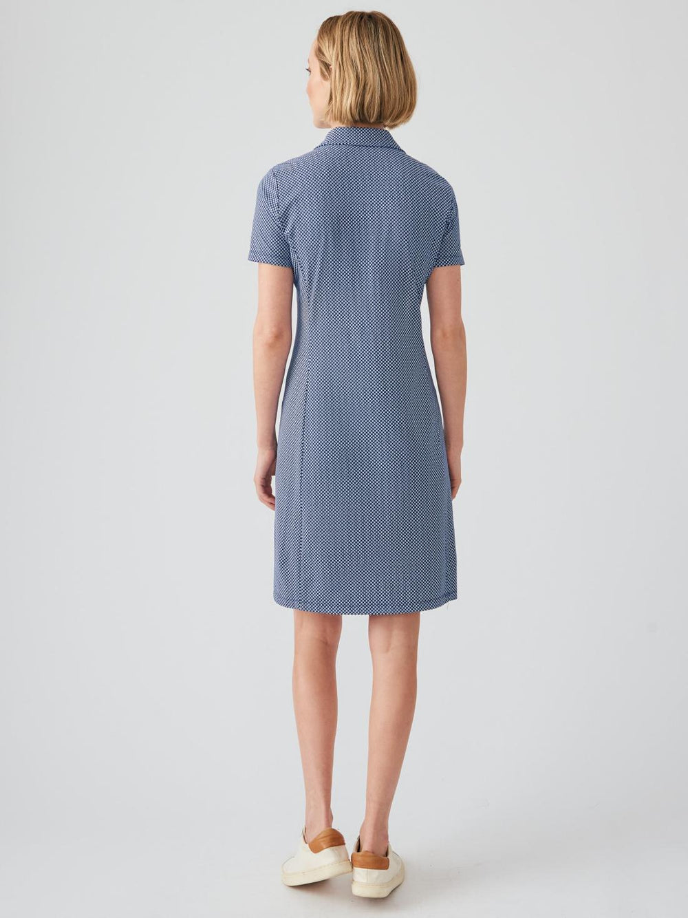 J.McLaughlin Ritchie Dress In Birdseye Navy/white | Women Dresses