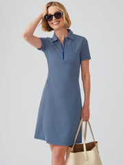 J.McLaughlin Ritchie Dress In Birdseye Navy/white | Women Dresses