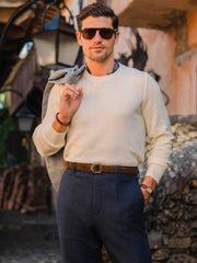 J.McLaughlin Rodrick Sweater Egret White | Men/Women Sweaters