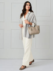 J.McLaughlin Rosalie Wool &amp; Cashmere Wrap Heather Grey | Women Sweaters