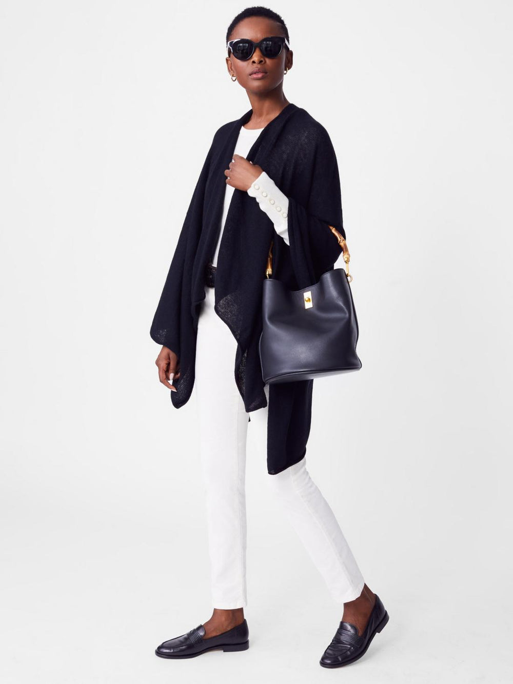 J.McLaughlin Rossi Cashmere Wrap Black | Women Wraps &amp; Ponchos