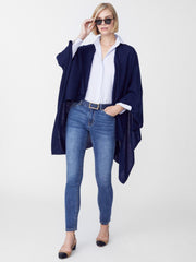 J.McLaughlin Rossi Cashmere Wrap Navy | Women Wraps &amp; Ponchos