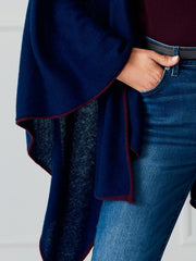J.McLaughlin Rossi Cashmere Wrap Navy/merlot | Women Sweaters