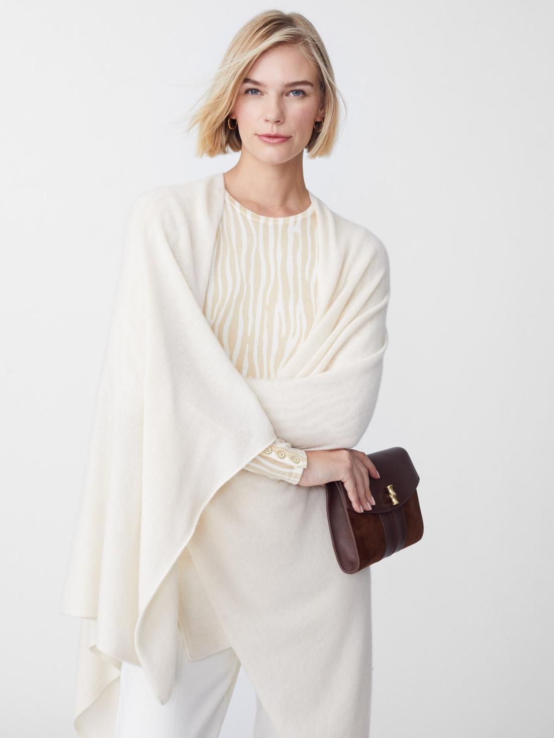J.McLaughlin Rossi Cashmere Wrap Off White | Women Wraps &amp; Ponchos
