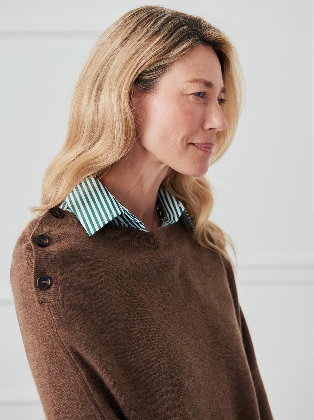 J.McLaughlin Saanvi Cashmere Poncho Coffee | Women Wraps &amp; Ponchos