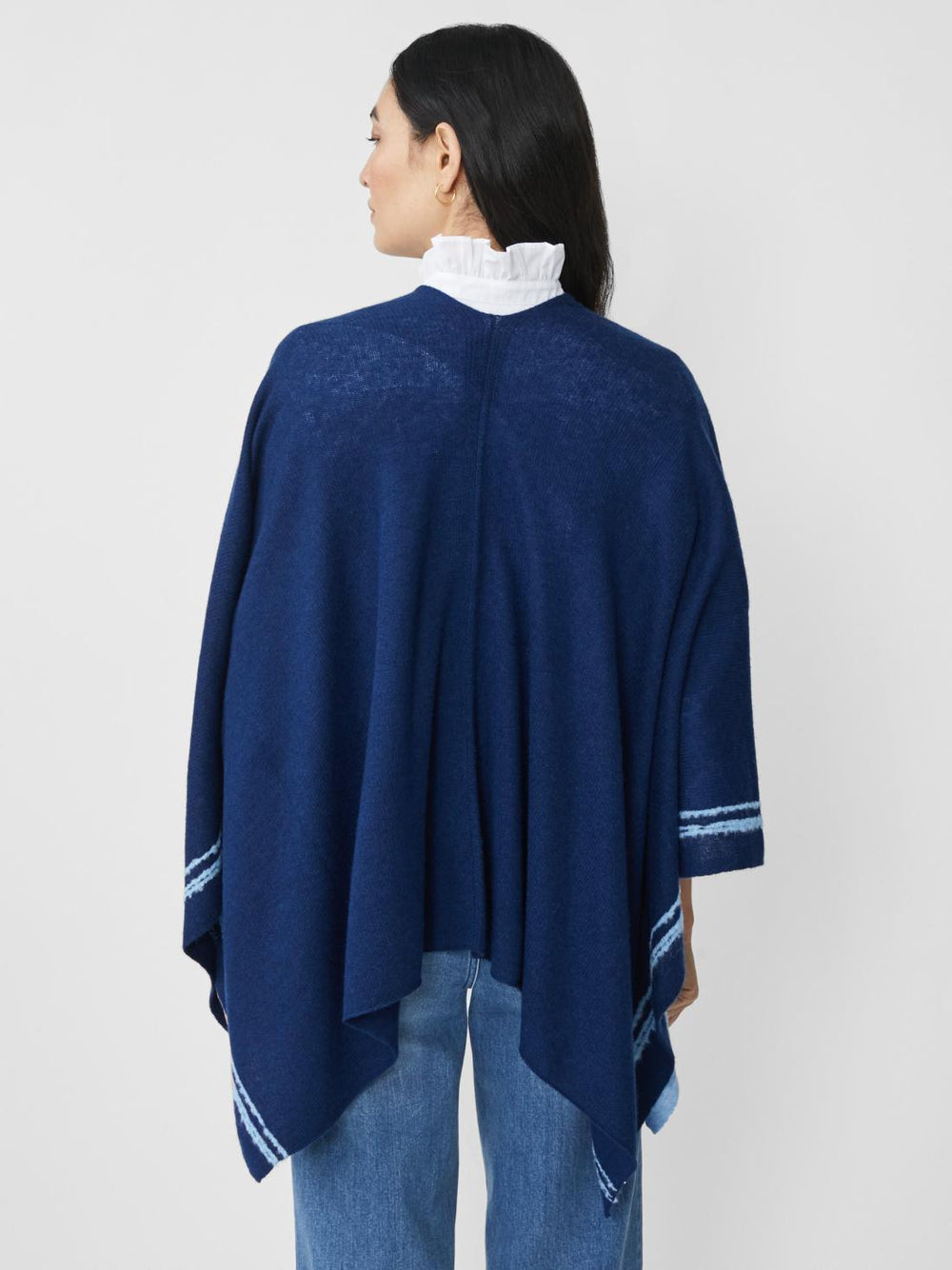 J.McLaughlin Saara Cashmere Wrap In Color Block Navy/light Blue | Women Wraps &amp; Ponchos